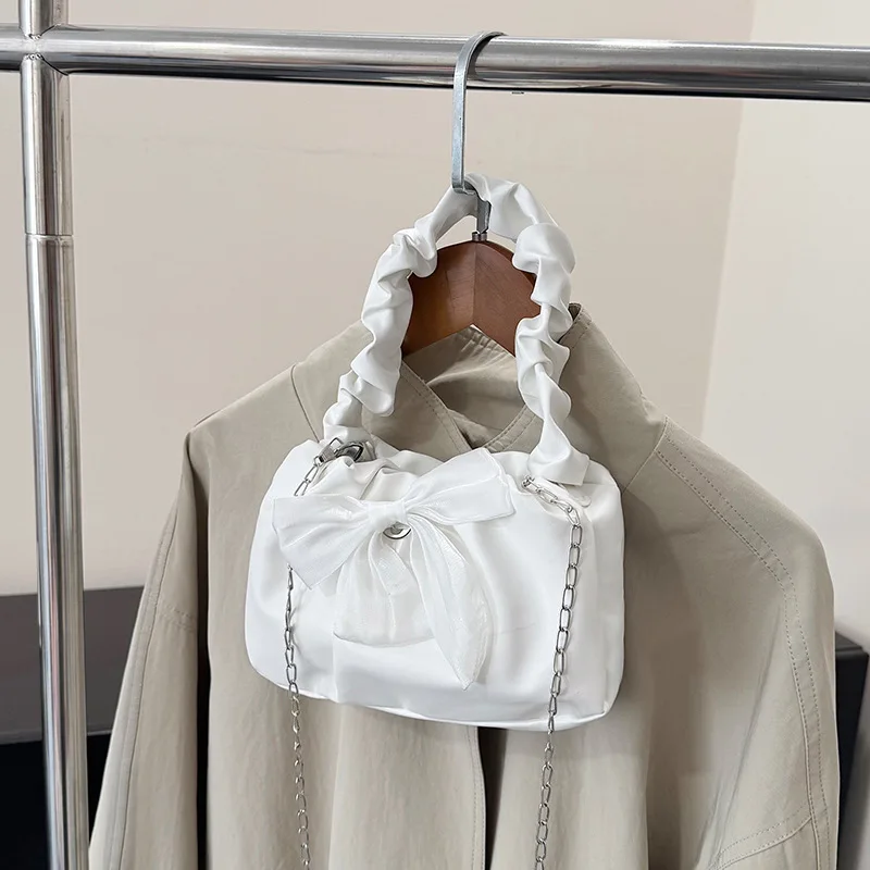 Handbag Chain Single-shoulder Crossbody Bag Wrinkle Fashionable Popular Casual All-matching Summer New Daily Sweet