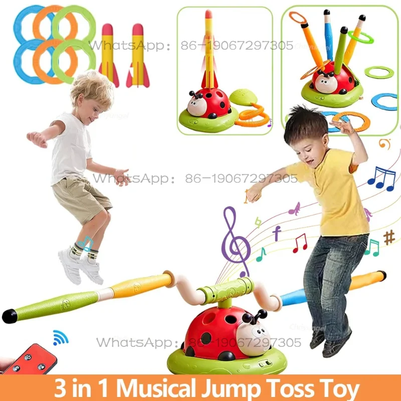 

Musical Jump Sports Toys Toss Ring Game Toy for Kids Ladybug Multifunction Outdoor Machine Gifts