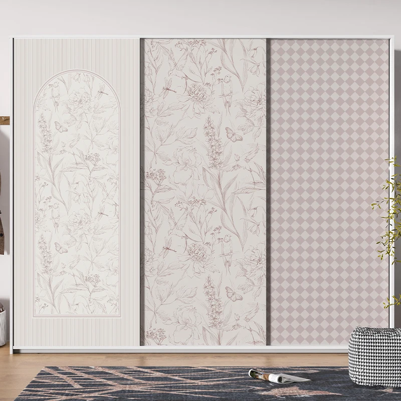 Wardrobe Stickers Refurbished Furniture Cabinet French Cabinet Door Renovation Sliding Door Sliding Door Decoration