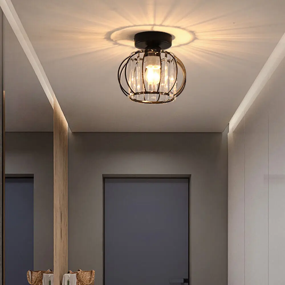 

Mini Ceiling Light Modern Flush Mount Pendant Lamp Crystal Chandelier Corridor Home Lighting Fixture E27