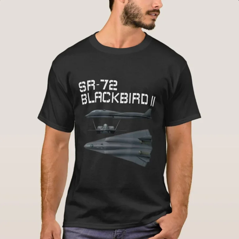 American SR-72 Blackbird II Hypersonic Demonstrator Aircraft T-Shirt 100% Cotton O-Neck Summer Short Sleeve Casual Mens T-shirt