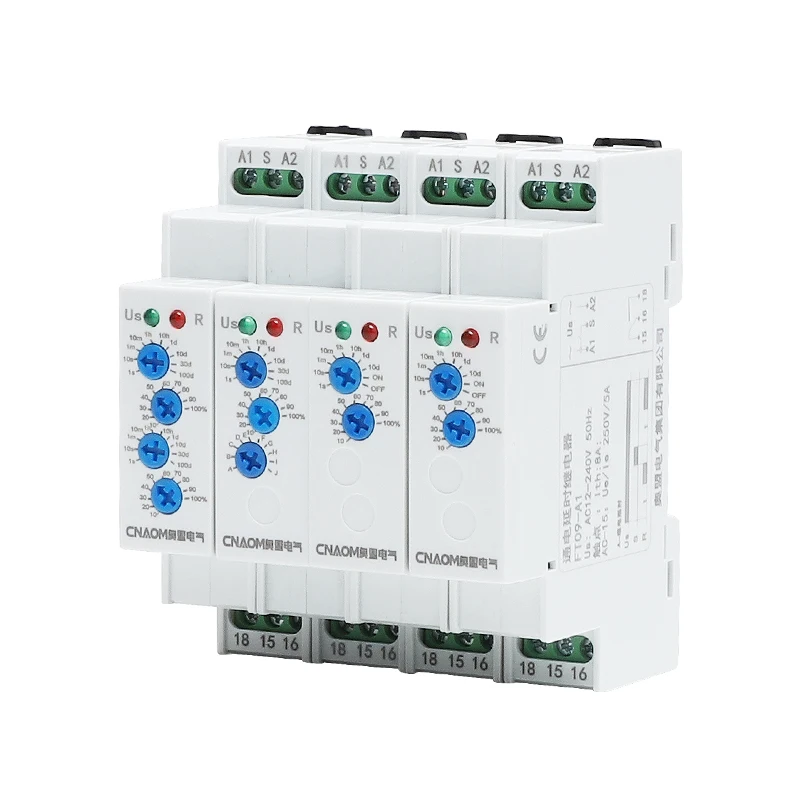 

Rail Type Time Relay 220v T8 A1 A2 B1 B2 S1 S2 M1 M2 Power-on Delay FT09 Multi-function Turn-off Turn-on delay Cycle Controller