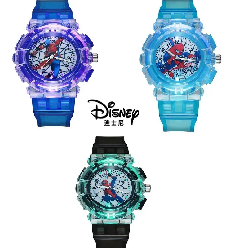 

Disney Minnie spider man Watch Children's Flash Light Cartoon Figure Doll Electronic Watch Boys Girls Birthday festival Gifts