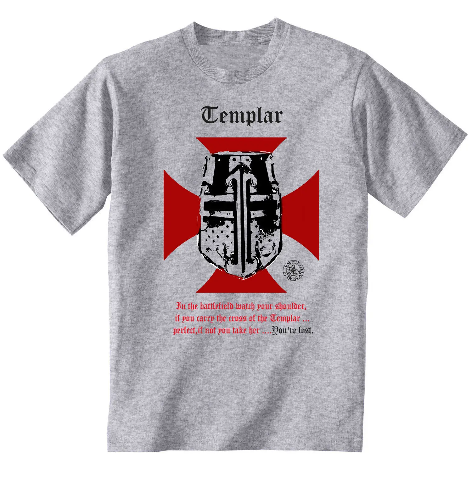 

Футболка с надписью Knight Templar и надписью Cross Christian Gift Летняя Хлопковая мужская футболка с круглым вырезом и коротким рукавом Новинка