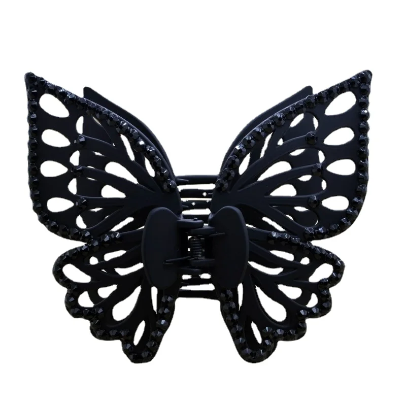 Neue Schmetterling große Haar Krallen Mode Haars pangen Acryl glänzende Doppels chicht Haarschmuck für Mädchen Klauen clip – Detail 6