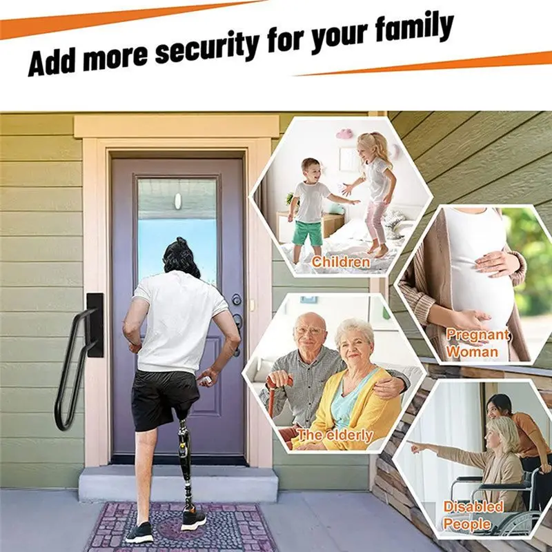 AEE3-1 قطعة درابزين درج أنبوبية آمنة باللون الأسود مناسبة لسلالم التثبيت على الحائط في الداخل والخارج #4