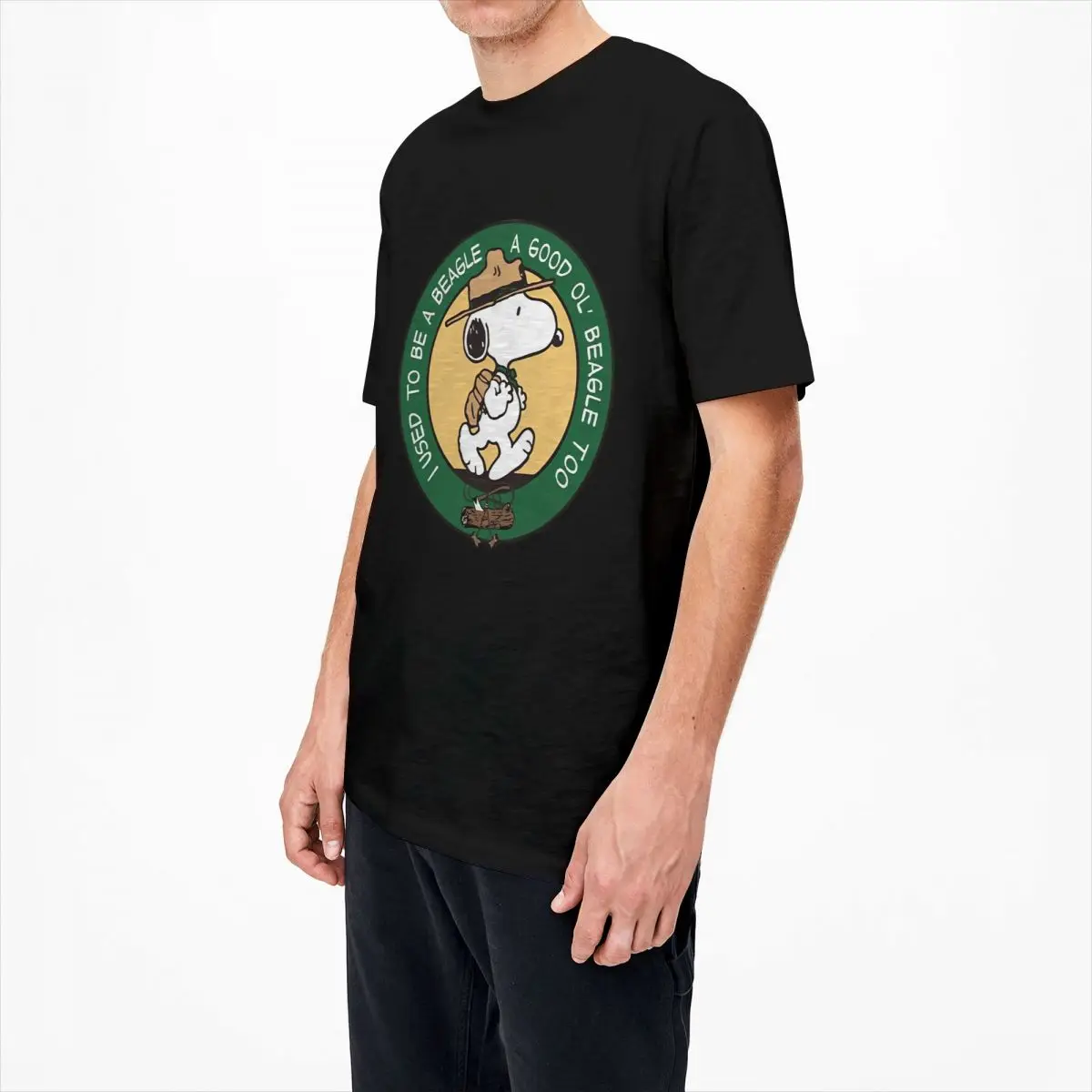 Men's T Shirt Snoopy Peanuts Comic T Shirts Leisure Cartoon Dog Summer Tee Shirt Streetwear Casual 100 Cotton Tops Gift