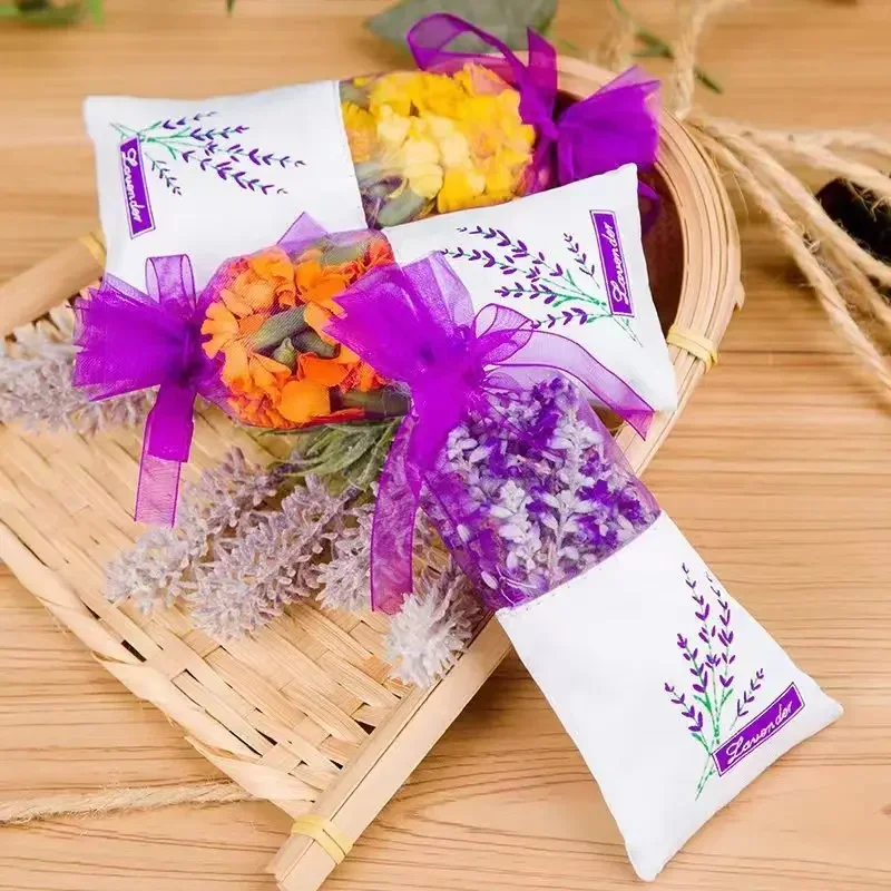 Lavende Sachet Bags Portable Flowers Printing Beautiful Fragrance Lavender Sachet Bag for Seeds Dry Flowers Sachet Bags