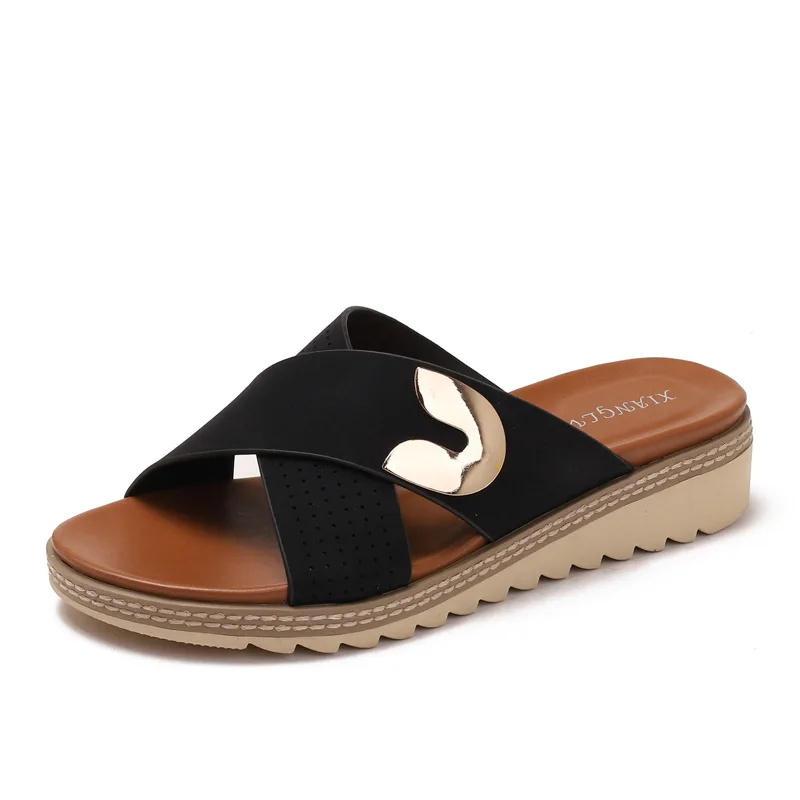 

Женские кожаные шлепанцы, пляжная летняя обувь, высокое качество, большие размеры 35-42, слипоны, мужские шлепанцы, мужские сандалии