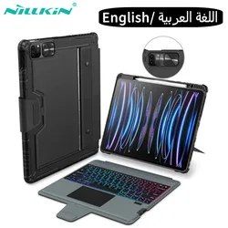 For iPad Pro 13 11 2024 Nillkin Magic Keyboard Case For iPad 10th Backlight Keyboard Cover For iPad Air 13 With Lens Protection
