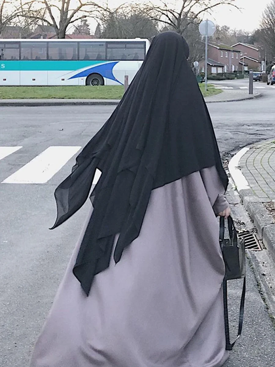 Musulmán largo Khimar prenda Formal Hijab mujeres 3 capas Khimars Ramadán Niqab Burka Namaz Burka Musulman Eid Djellaba