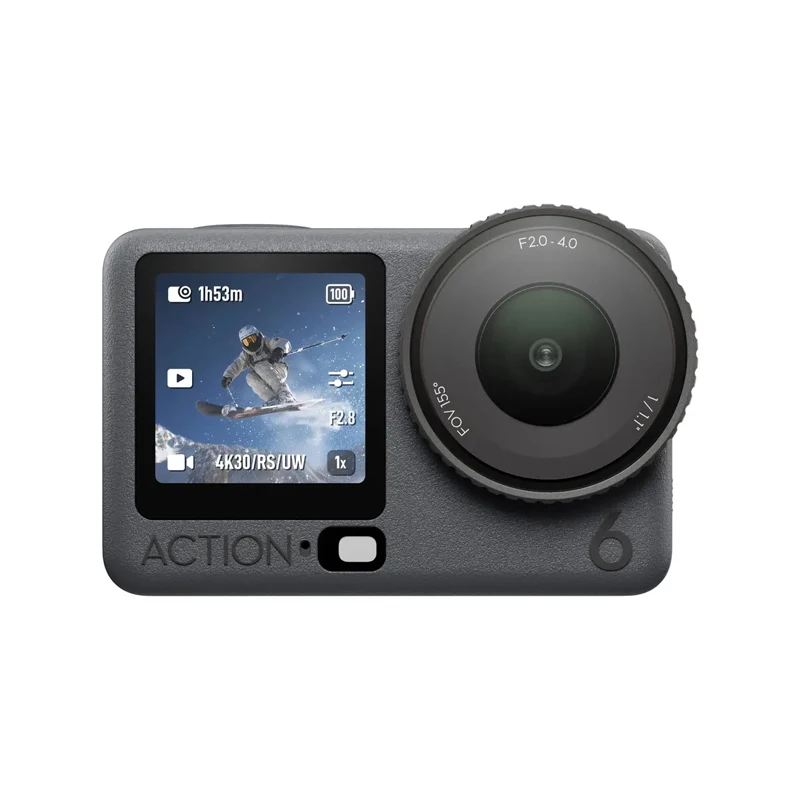 Original DJI Osmo Action 6 Action Camera, Variable Aperture 4K Free Cropping OsmoAudio Dual Mic Gesture Control for Vlog