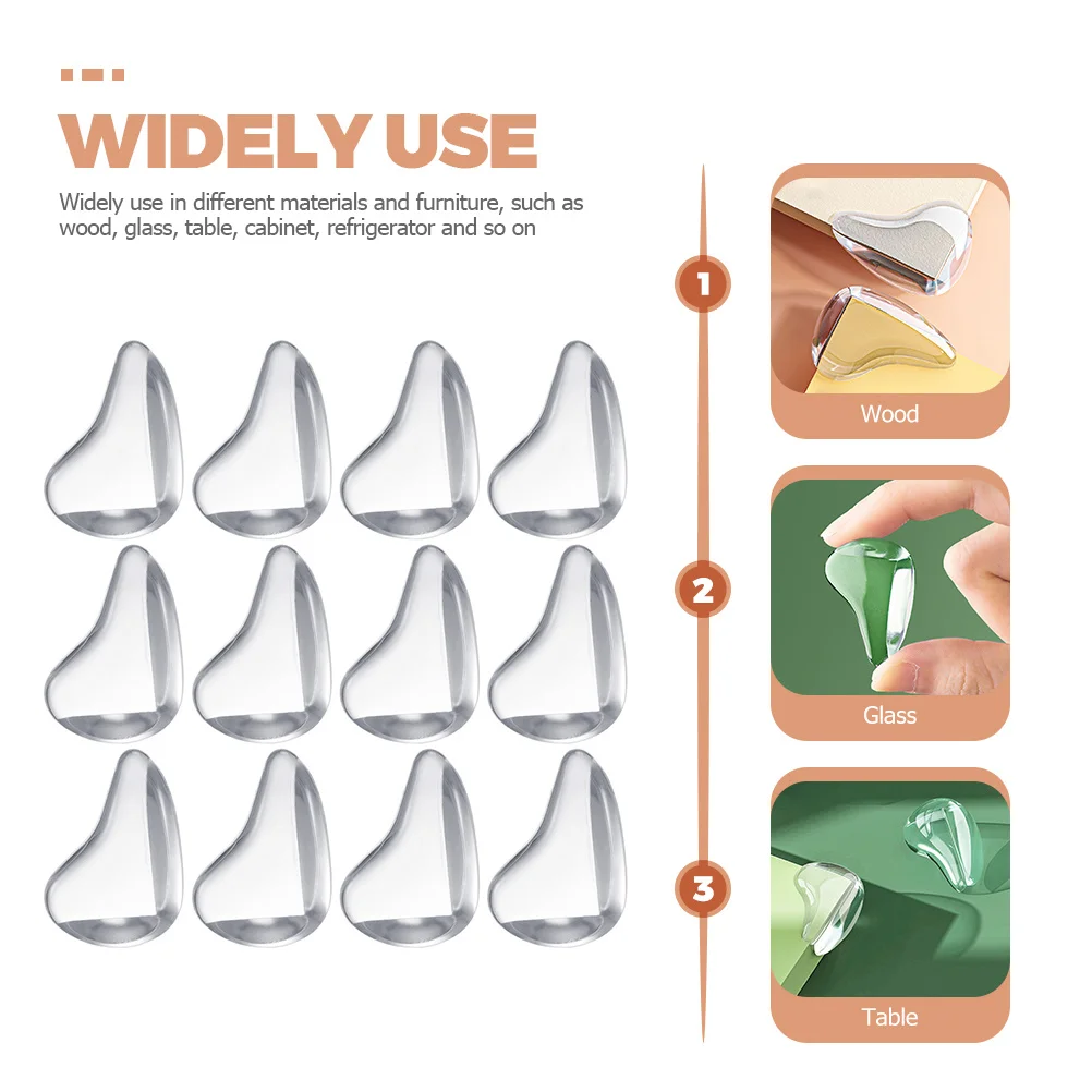 12個入り ベビーガード コーナーガード 透明シリコン粘着式 安全エッジプロテクター 家具 テーブル デスク ベッド 階段用