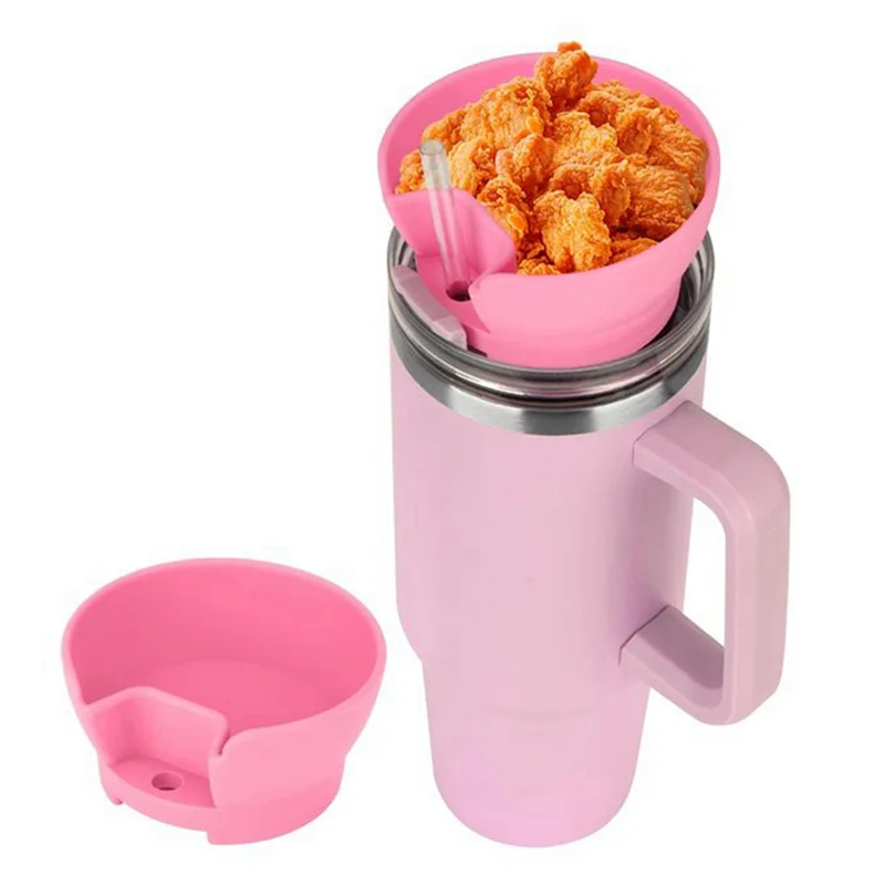 AA76-2Pcs Silicone Snack Bowls For Stanley 40Oz Glass Cup With Straw Version