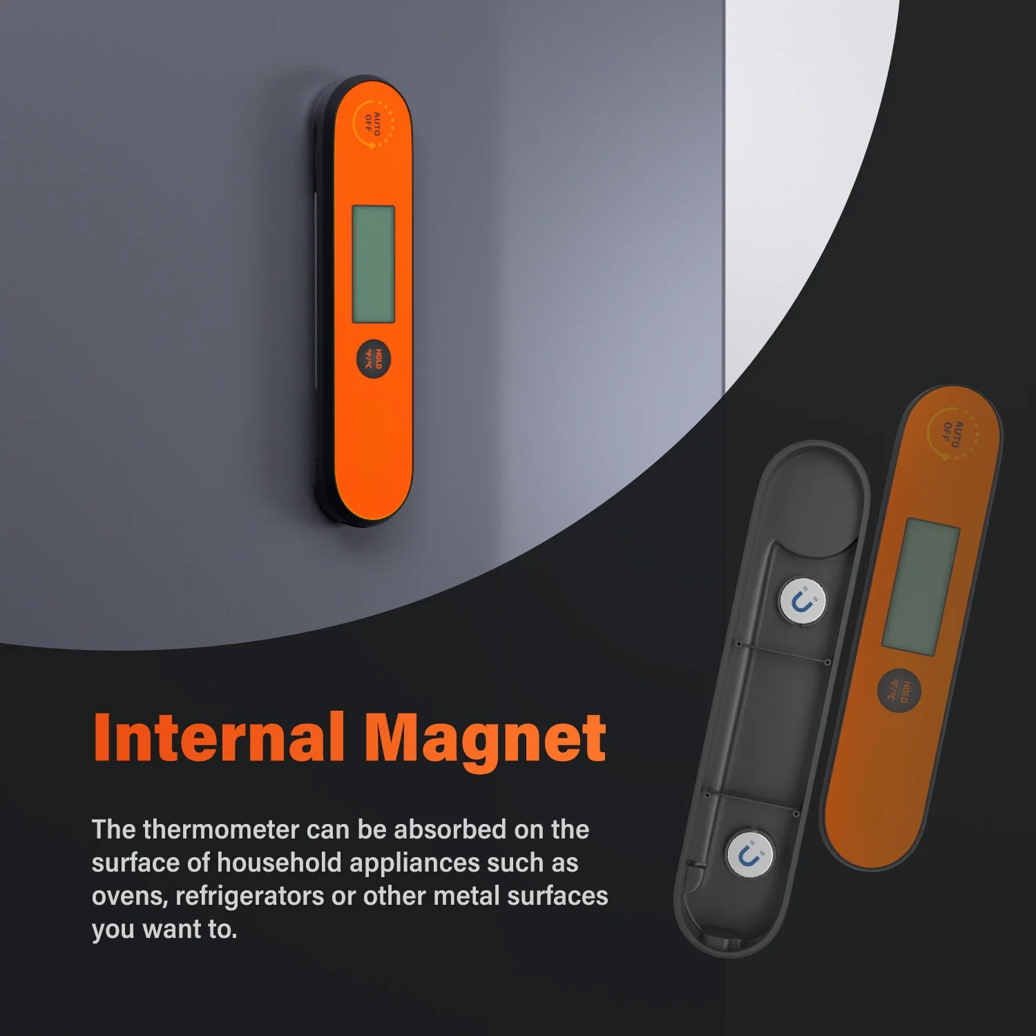 Digital Instant Read Meat Thermometer, IHT-1P Waterproof Rechargeable Thermometer with Backlight & Calibration