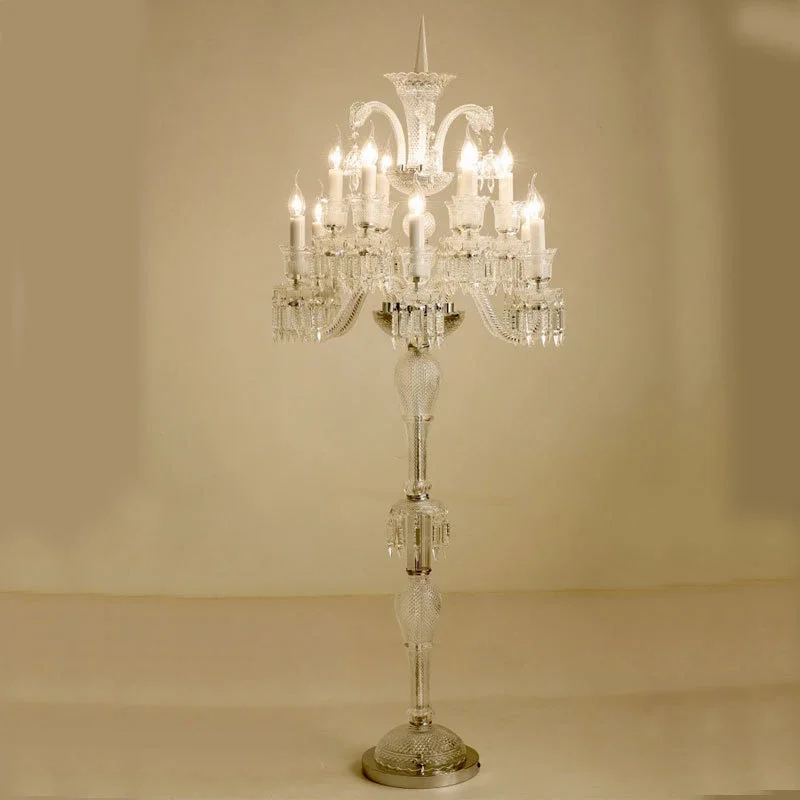 SOFEINA-Lámpara de pie de cristal de estilo europeo, lujosa lámpara de decoración de vela para Hotel, salón de baile, boda, sala de estar, dormitorio, Villa