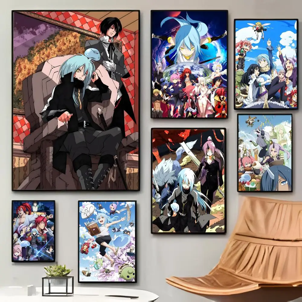 Fantasy Adventurous T-Time Reincarnated As A-Slime Poster Sticky Waterproof Coffee House Bar Room Wall Decor Gift