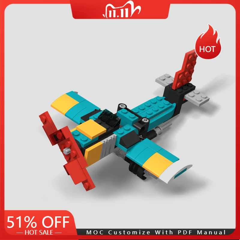 

110-детали, мини-спортивная модель самолета MOC, строительный блок, кирпич, сделай сам, креативная сборка, дисплей, игрушка для детей, подарки на день рождения, Рождество