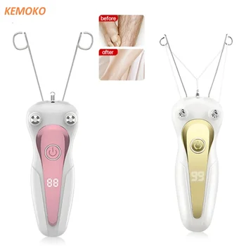 Depiladora eléctrica de hilo de algodón para mujer, afeitadora de depilación Facial y corporal, recortadora para cuello, labio, barbilla, brazo, pierna, depiladora de belleza