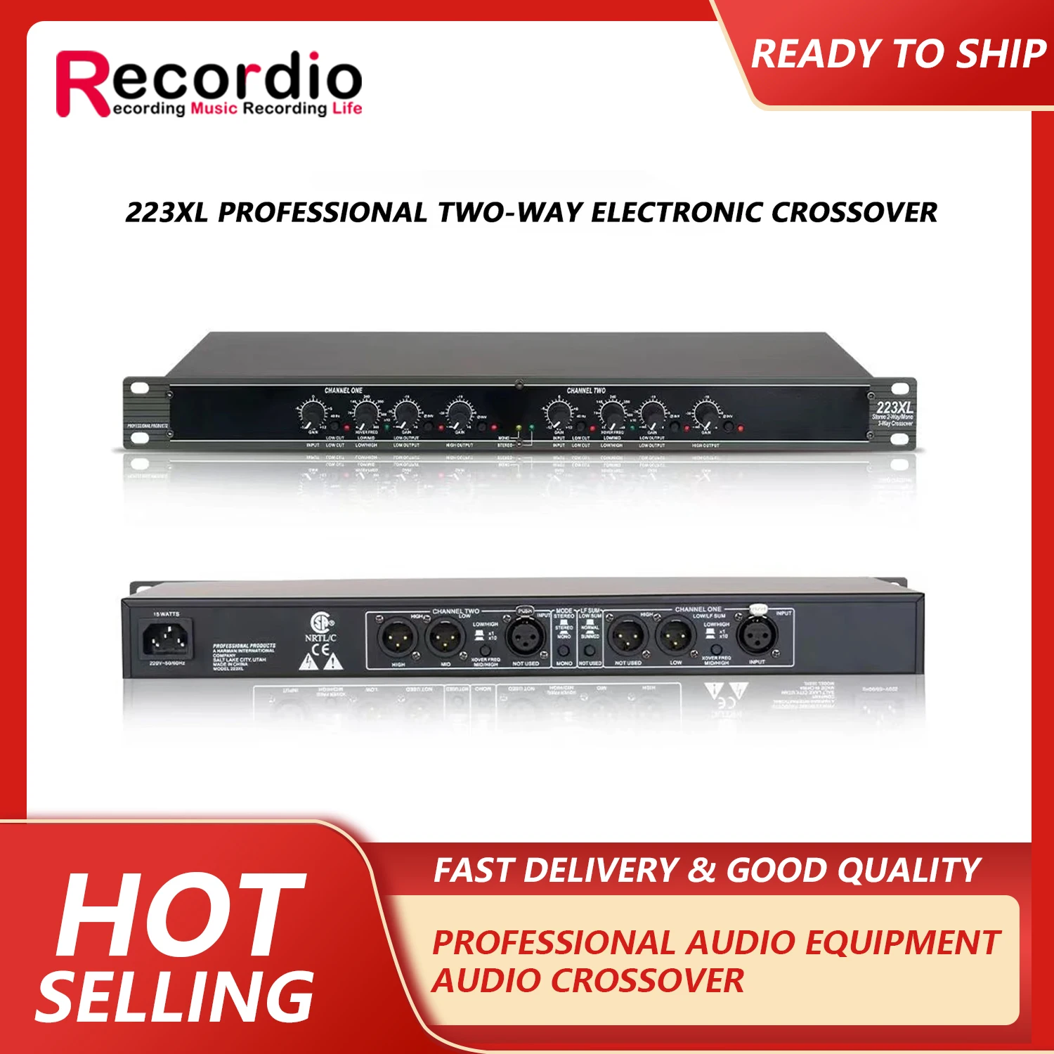 

223XL Professional Audio Equipment Stereo 2-Way / Mono 3-Way Crossover, Suitable For Bar Stage Tuning Crossover