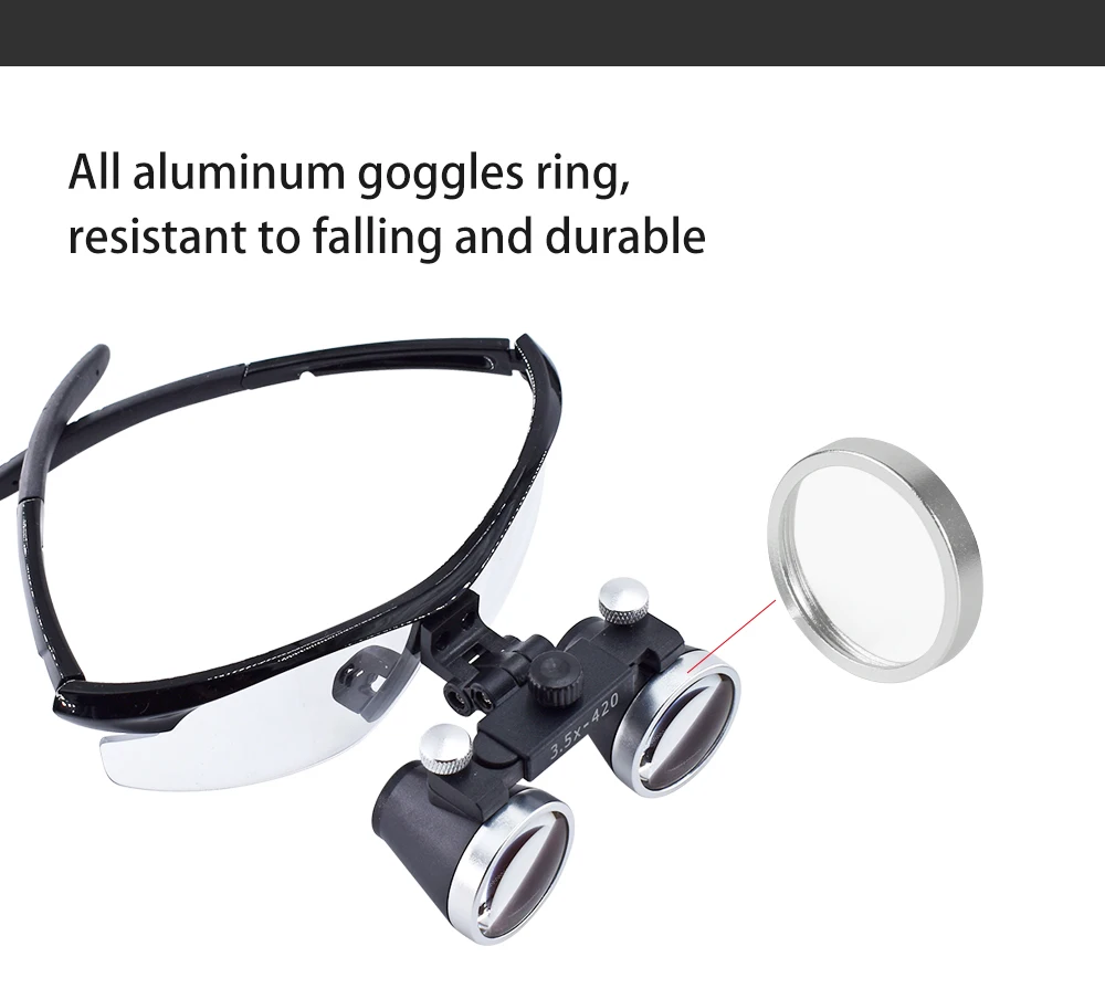 Dentistry Binocular Magnifier 2.5X 3.5X Ultra-lightweight Optical Loupes 320-420mm Magnifying Glass With Wireless 5W Headlamp