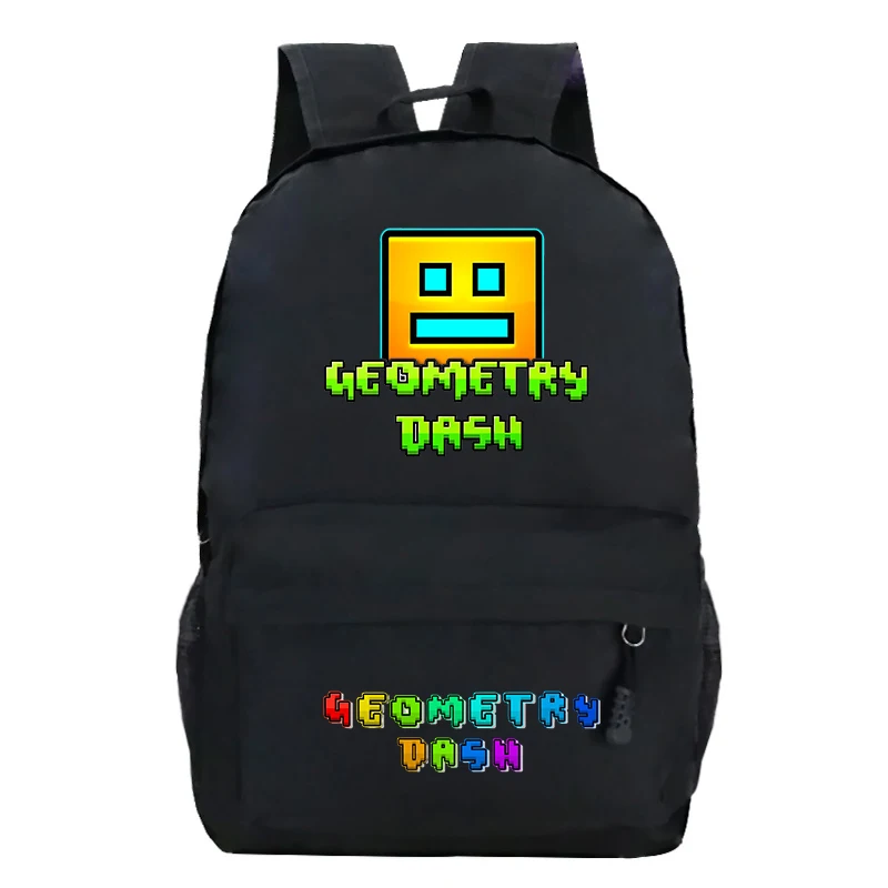 

Large Capacity Backpack Geometry Dash Print School Bags for Boys Girls Funny Anime Backpacks Teenager Laptop Bookbag Men Bags