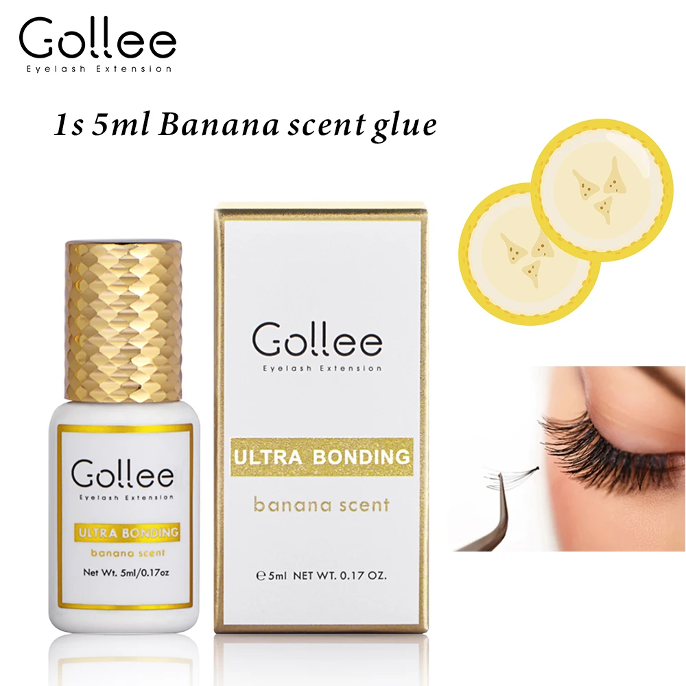 

Gollee банановый аромат клей для ресниц 1 s быстросохнущий прочный клей 5 недель прочный клей для наращивания ресниц для салона профессионального макияжа