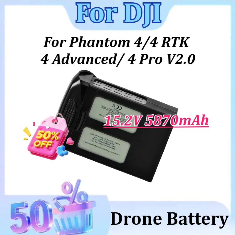 

15.2V 5870mAh for DJI Phantom 4/4 RTK / 4 Advanced/ 4 Pro V2.0 Series Drone Flight Time 30 Minutes High Quality Drone Battery