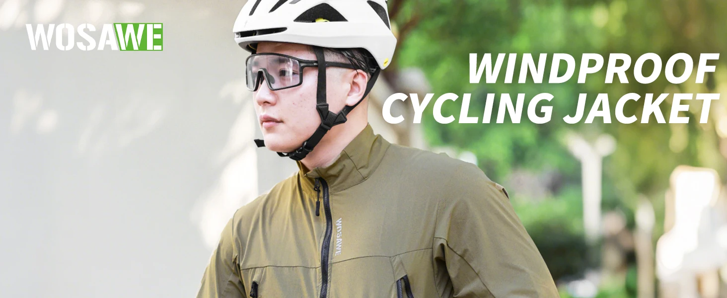 WOSAWE Unisex Fahrradjacke Wasserabweisend Leichtgewicht Herren Windbreaker Doppelreißverschluss YKK Reflektierend – Detail 23