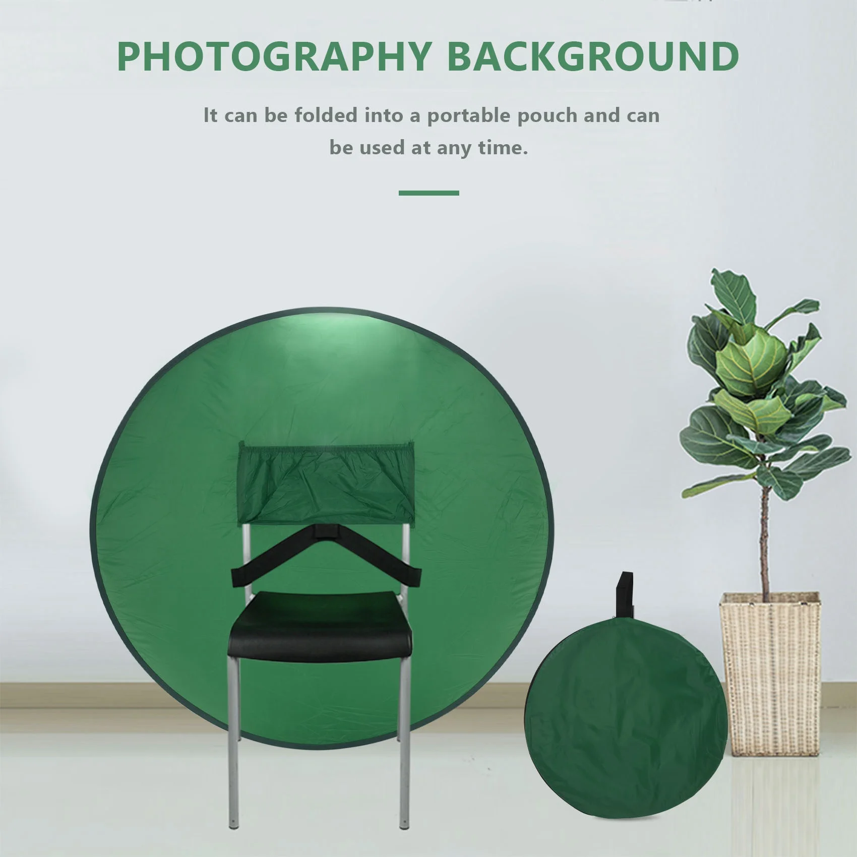 Photography Background Green Screen Backdrops Portable Solid Green Color Backdrop Cloth for Photography Studio 142cm