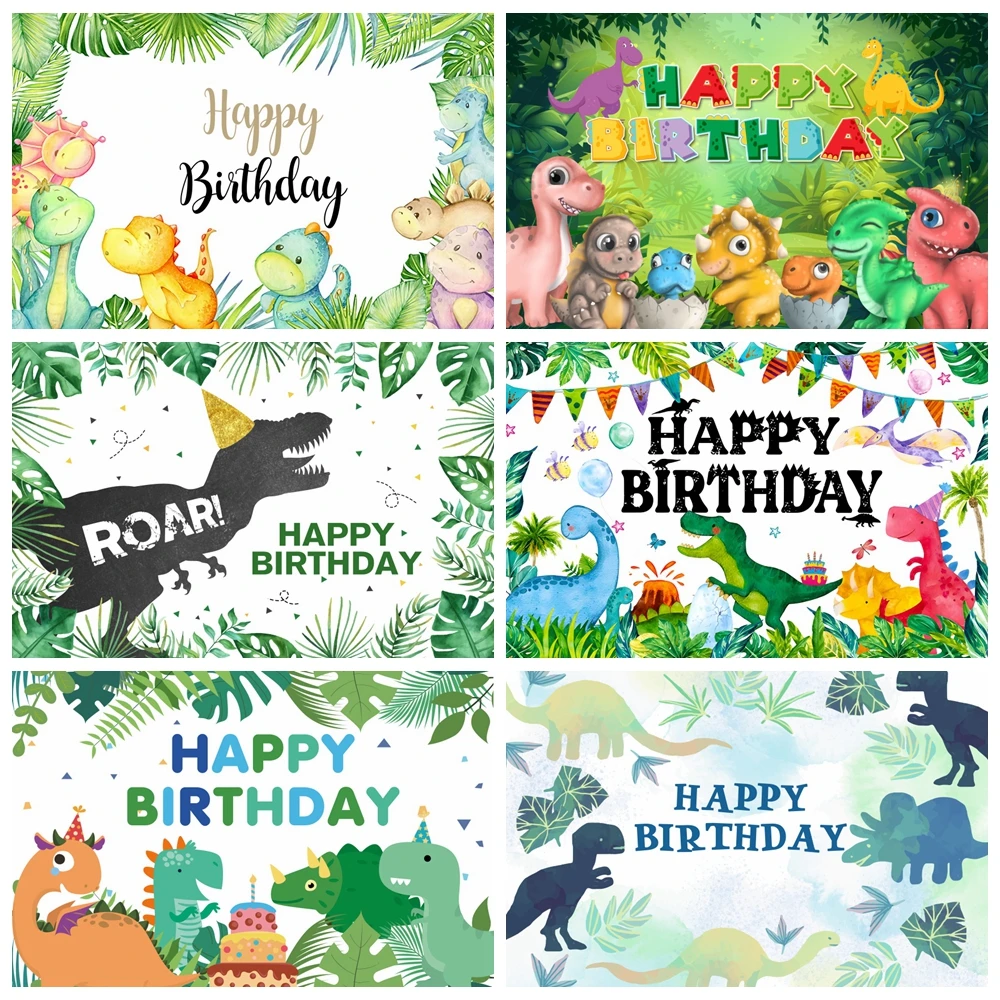 

Dinosaur Theme Baby Birthday Party Background Decoration Tropical Jungle Safari Kids Photography Background Studio Supplies