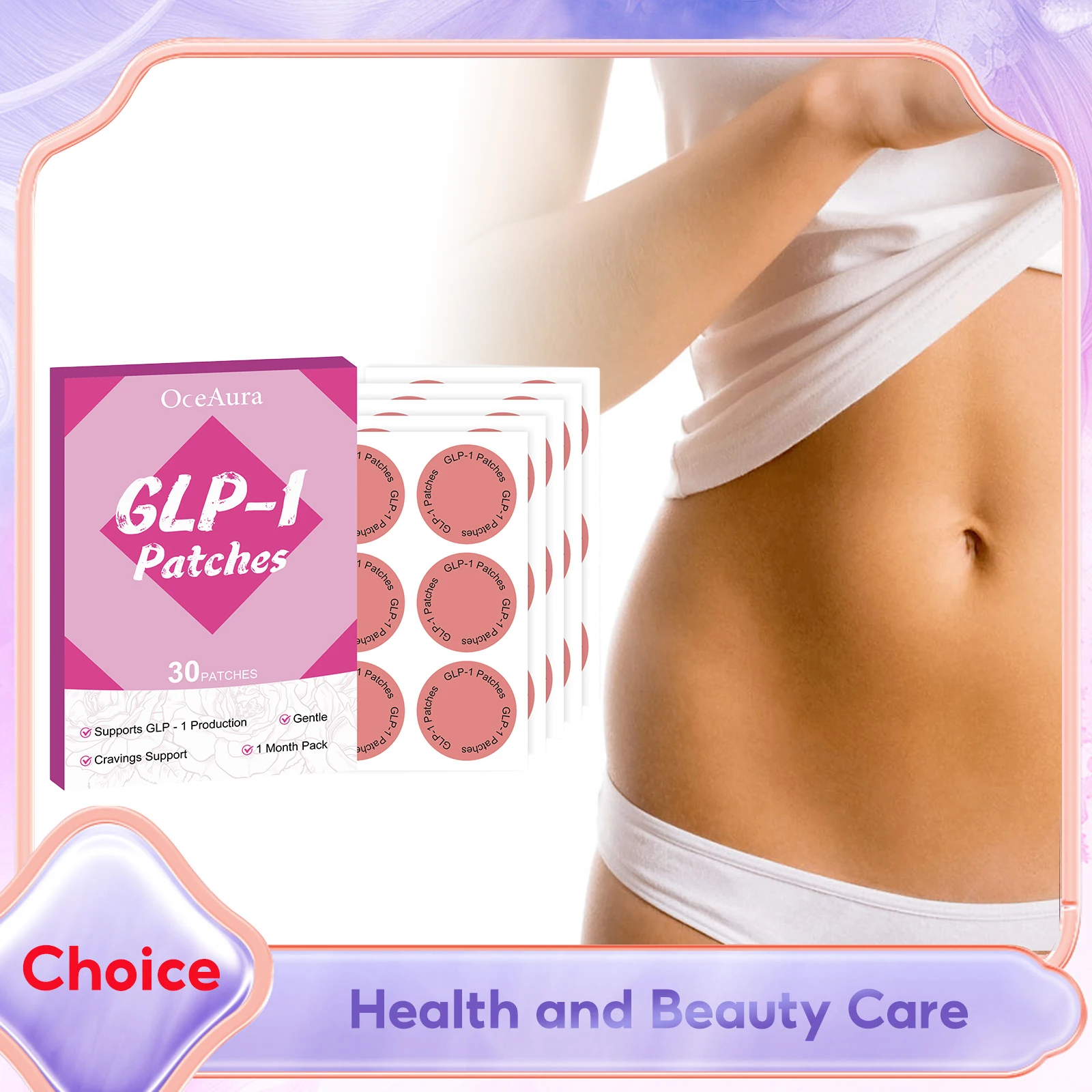 Glp 1 Patches for Weight Loss Skin Slimming Firming Suppressing Appetite Soothing Massage Burning Fat Body Shaping Care Patch