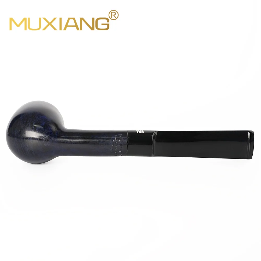 Imagem -04 - Muxiang-blue Briar Pipe Bilhar Reto Saddle Mouthpiece mm Pipe Channel com Conjunto de Limpeza Rainbow Tobacco Wood Pipe