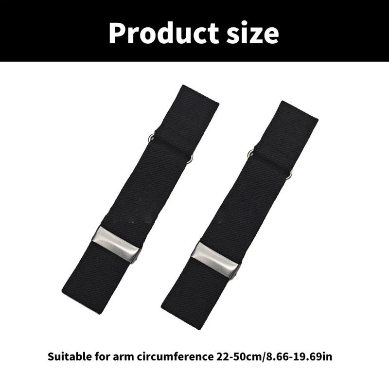 1pair Black Elastics Arm Band Mens Sleeve Garters Holders Groom Shirt Arm Cuff