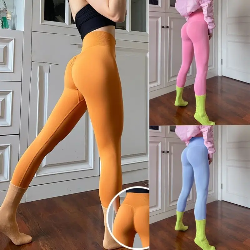 

New Seamless Yoga Pant High Elastic Sports Fitness Legging Women High Waist Gym Scrunch Butt Running Training Girl Tight q48