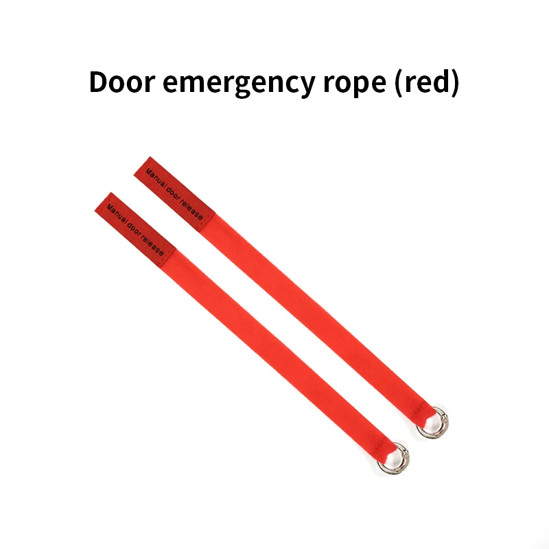 Suitable for Tesla Model Y – Red emergency pull rope for door release, extended handle with safety puller button.