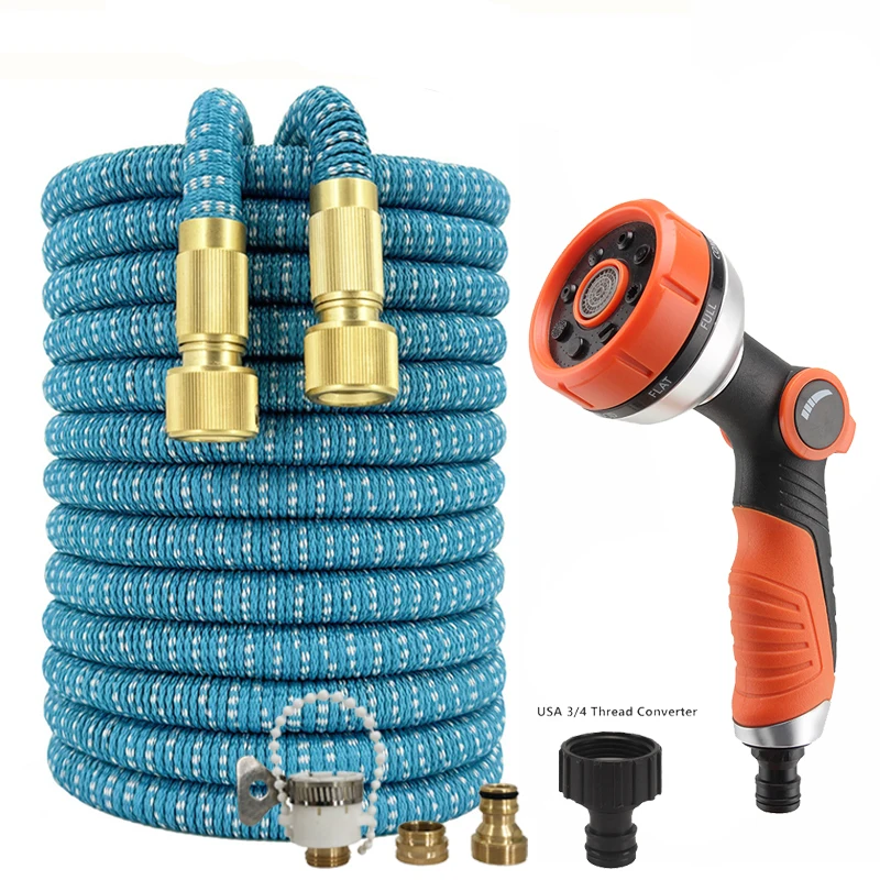Telescopic Two-Color Magic Garden Hose, Multifunctional Spray Gun, 1/2 Standard Adapter, Used For Watering Household Plants