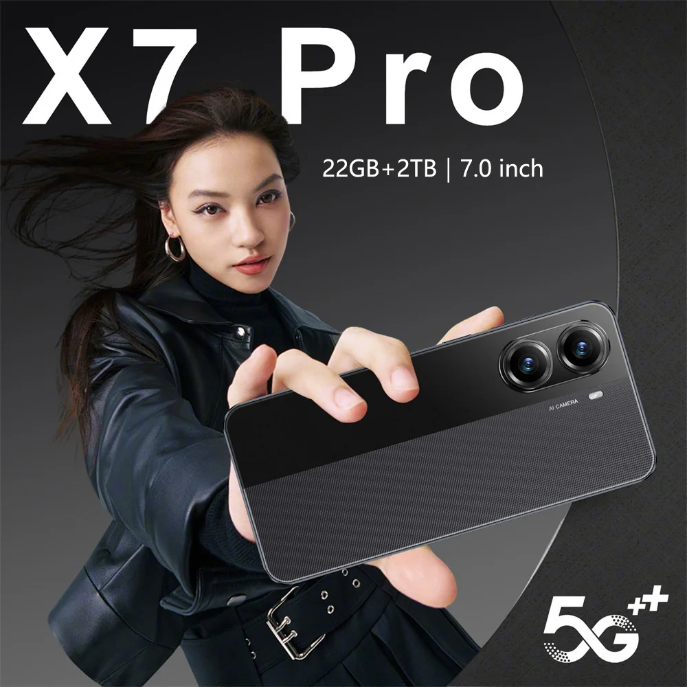 

NEW HOT X7 Pro 7.0 inch Global Edition Original Smart 5G Dual Card 22GB+2TB Android 8000mAh Battery Facial Recognition Function