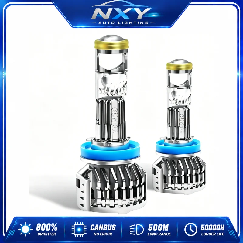 

NXY Y9 Mini Bi LED Projector Headlight Lens H7 H11 Retrofit LED Headlight High Low Beam Super Bright Plug&Play Canbus Error Free