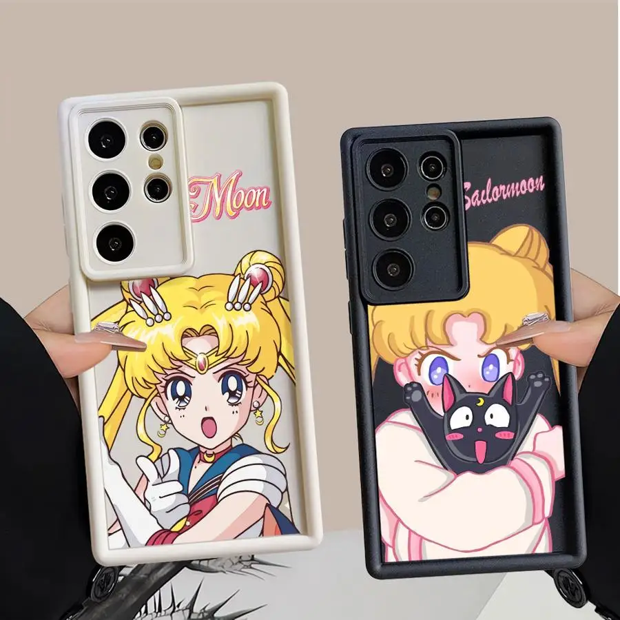 Case for Samsung Galaxy S24 Plus S25 Edge S23 FE S20FE S21 S22 S25 Ultra S24Ultra Phone Cover Cute S-Sailor M-Moons Anime