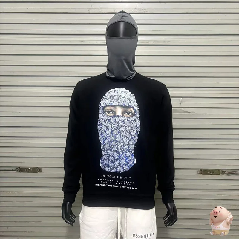 

2024 Top Quality Mask Character Graphics Print IH NOM UH NIT PARIS Sweatshirts Men Women High Quality Cotton Pullovers Hoodie