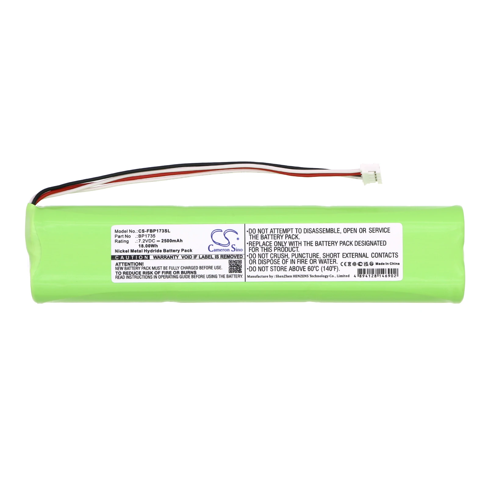 

GreenBatteryPower CameronSino 2500mAh 7.2V 18.00Wh Equipment, Survey, Test Ni-MH Battery for Fluke BP1735 multimeter P-1505