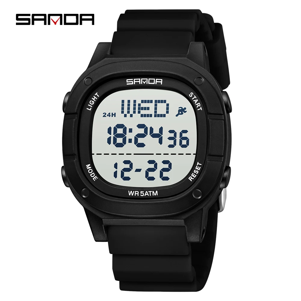

SANDA 9078 Fashion Men's Electronic Watch Alarm Clock Chronograph Calendar Shockproof Sports Casual Digital Watches for Man