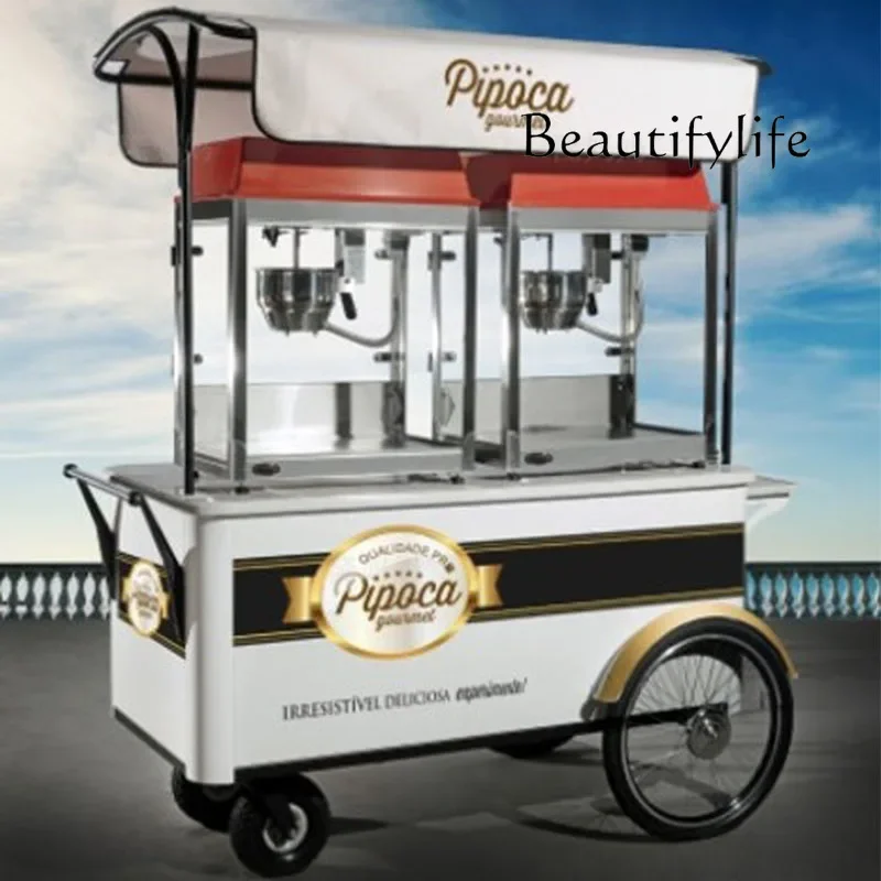 O Supermarket Promotion Cart Outdoor Burger Floral Trolley Movable Meichen Tool Cart Cosmetics Display Food Cart