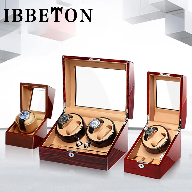 IBBETON Watch Winder Automatic Rotate Watch Box Energy-Saving Quiet Motor Automatic Watch Key Lock Safety Watch box