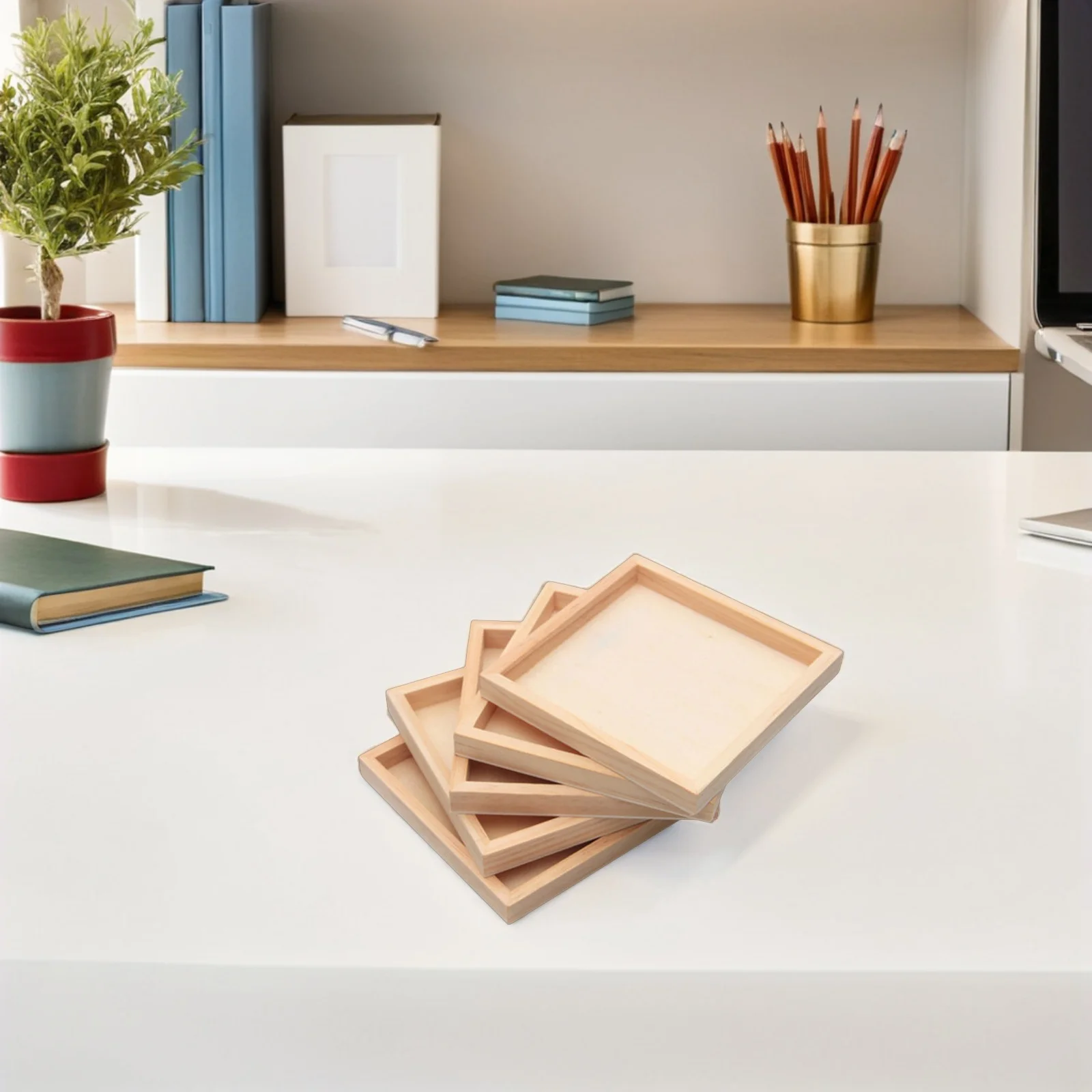 8 قطعة ثلاثية الأبعاد لغز صينية تخزين مربع خشبي المنظم السلس النهاية للأسرة الترابط المحمولة فرز صينية بازل قطع