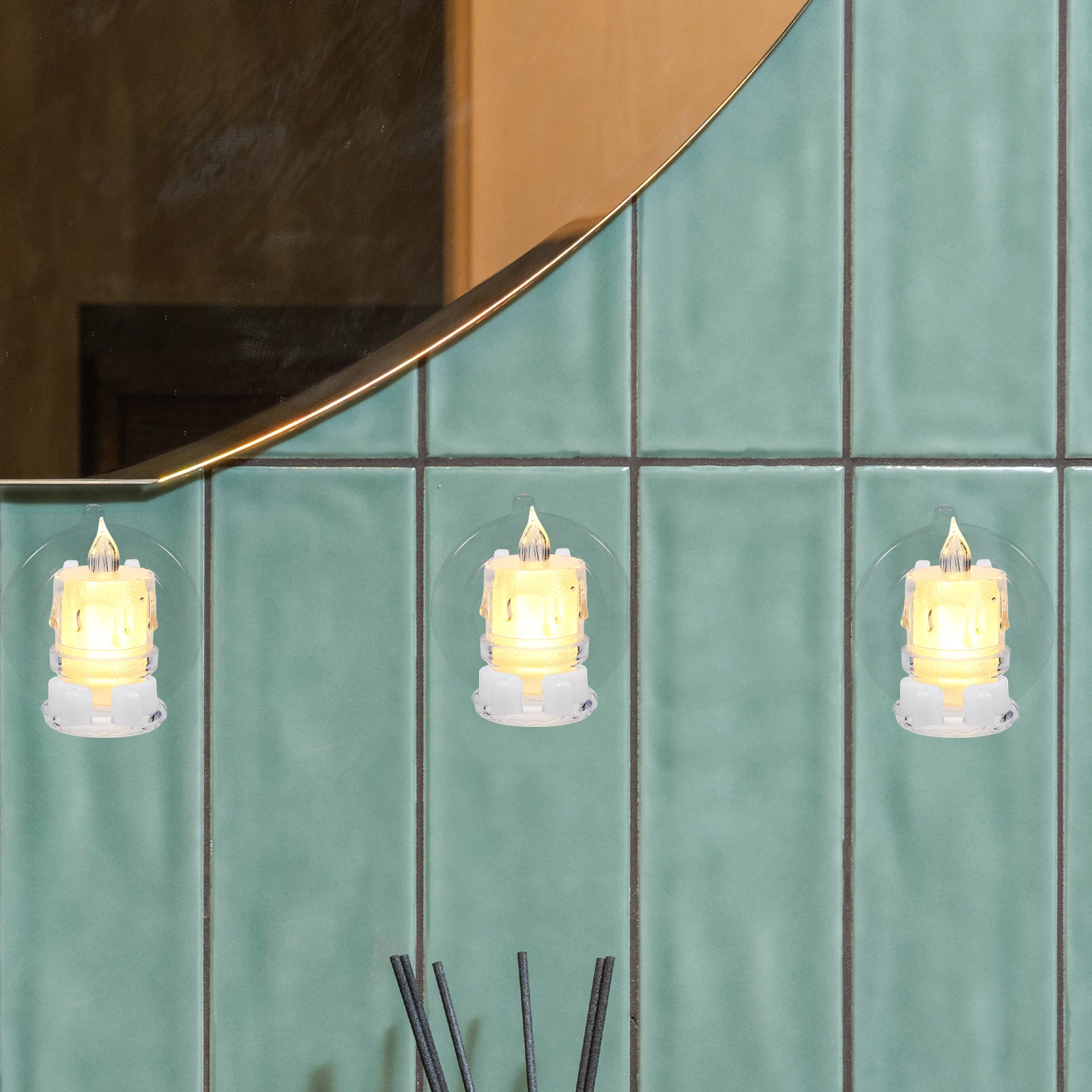 12 szt. Elektroniczne przyssawki akcesoria bezpłomieniowe elektryczne świece uchwyt okienny zacisk do szkła płytek ceramicznych dekoracja