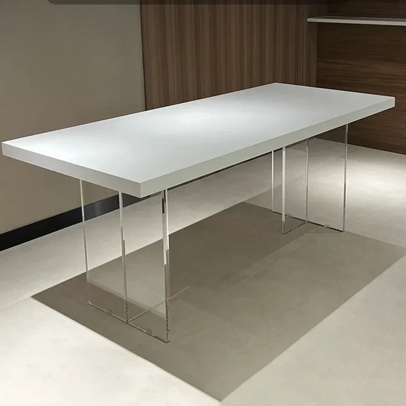 Luxe design eettafel Japanse witte industriële moderne eettafel Rechthoek Minimalistisch Esstisch Woonkamermeubilair