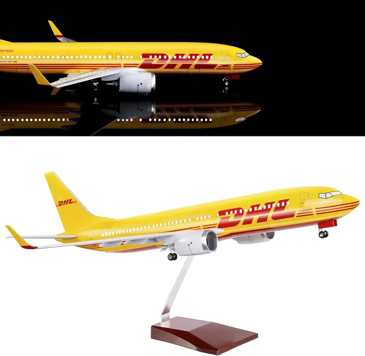 47 سنتيمتر 1:85 DHL البضائع اكسبرس AirlineB737 النسبي 737 نموذج طائرة مع قاعدة وعجلات الراتنج نموذج طائرة لمجموعات