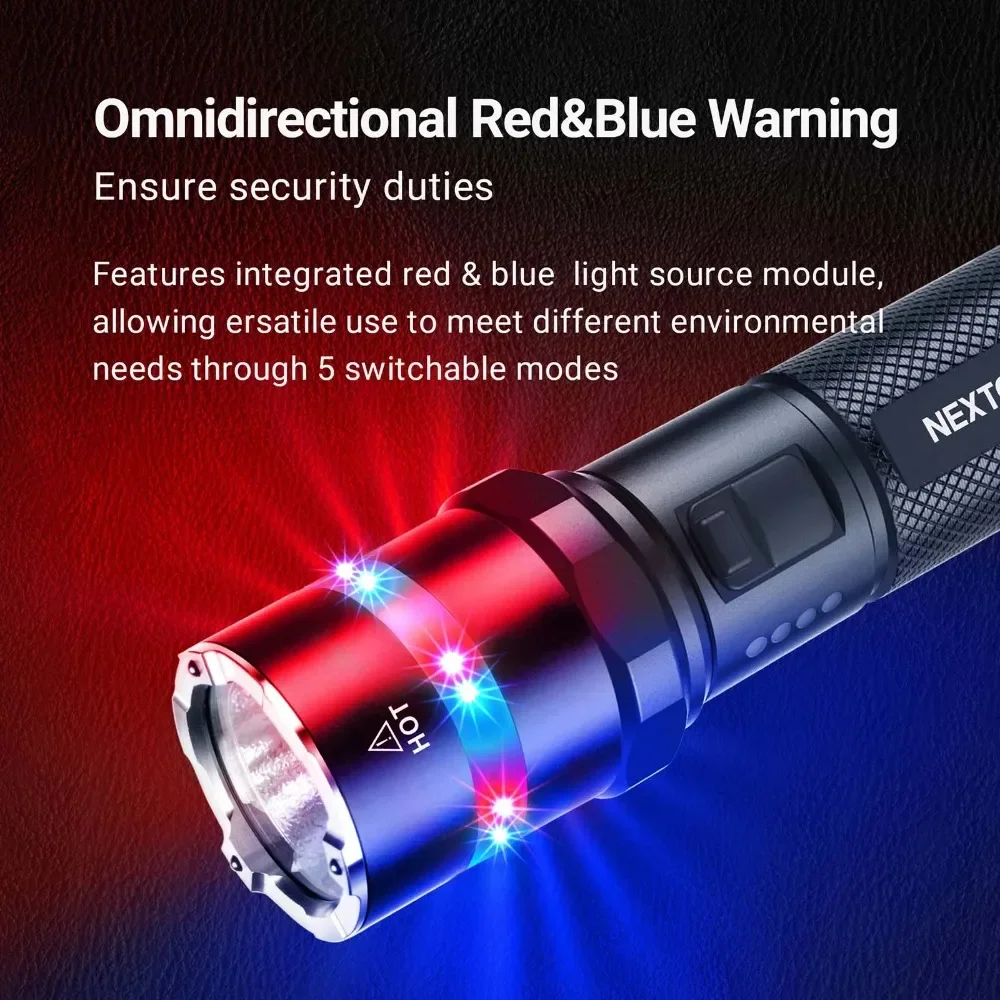 NEXTORCH High Power Rechargeable Tactical Flashlight Professional On-Duty Outdoor Daily Use Police Grade Illumination Tool
